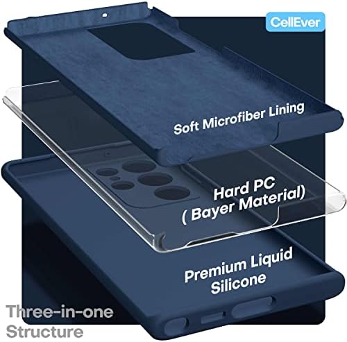 CellErever Силиконски случај за Samsung Galaxy S23 Ultra, Slim Fit [Camera & Drop Protective] Шокпроизводна телефонска покривка