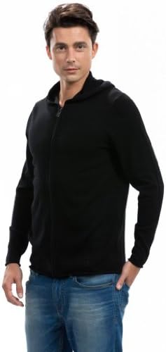 Граѓански кашмир машка џемпер од качулка Комплетна патент кашмир јакна со долг ракав без џебови елегантно тенок фит