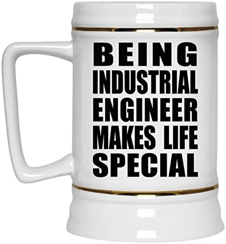 Дизајнирајте Да Бидете Индустриски Инженер Го Прави Животот Посебен, 22оз Пиво Штајн Керамички Танкард Кригла Со Рачка За Замрзнувач, Подароци За Роденденска Годиш