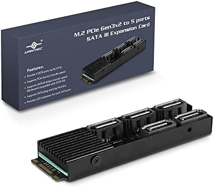 Вантек М. 2 PCIe Gen3x2 B+M Клуч за 5 Порти Sata III Експанзија Картичка