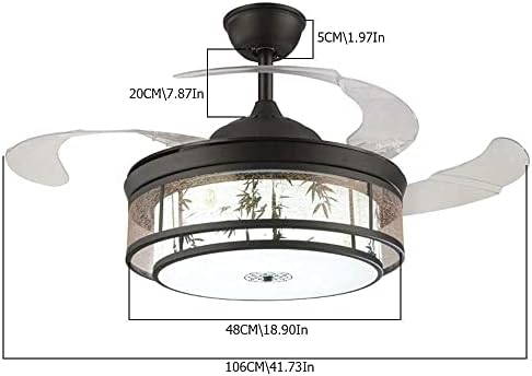Лустери на wdlwujin, светла на вентилаторот во таванот, нов кинески стил, LED светла на вентилаторот, декоративно осветлување,