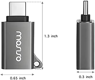 MOSISO USB C ДО USB Адаптер 2 Пакет, Thunderbolt 3 ДО USB 3.0 Адаптер, ЦИНК Легура USB Тип-C ДО USB Конектор OTG Компатибилен Со Macbook Air 2020/Pro/Лаптоп