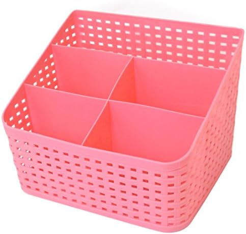 Qtqgoitem 5 Слотови Пластична Кујна Бања Тоалет Кутија За Складирање Кошница Розова