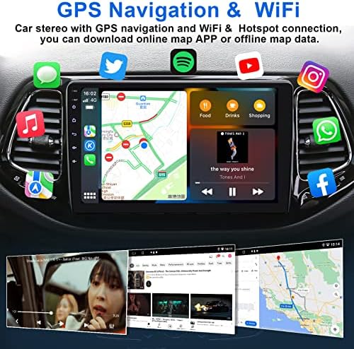 Визаниќ 2+32GB Android 11 Автомобил Радио За Toyota RAV4 2013-2018, 10.2 IPS Екран На Допир Автомобил Стерео Поддршка CarPlay Android Авто Огледало