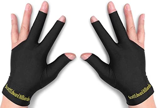 Скот Едвард Билиард ракавици 10 парчиња/постави 3 отворени прсти Билијард нараквица за ракавици за нараквици Спандекс ликра за лева или десна
