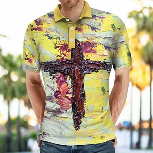 HDDK машки поло маици со кратки ракави улица Исус крст за голф врвови лето летово предно копче за тениска кошула