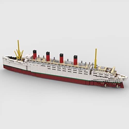 1/400 1871PCS RMS Mauretania Големи градежни блокови сет на пареа, бродски пареа тули DIY згради, сет за бродови за колекционерски модели за возрасни