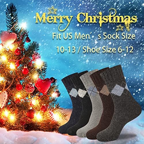 Топли Машки Зимски Волнени Чорапи Термички Топли Меки Чорапи На Екипажот (5 Пара)