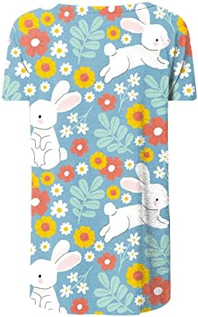 Туника за жени смешни кратки ракави печатени кошули за зајаче пролетно лето зајак графички блуза Топ