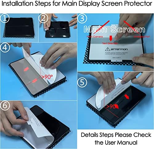 Rosaui за Samsung Galaxy Z Fold 4 заштитник на екранот, 2 пакет за покривање на екранот за приказ на стакло, 2 пакет Hydrogel Flex Display Shield