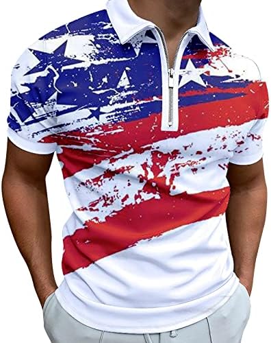 2023 година Нова машка американска знаме Патриотска кошула за мажи 4 -ти јули мускула
