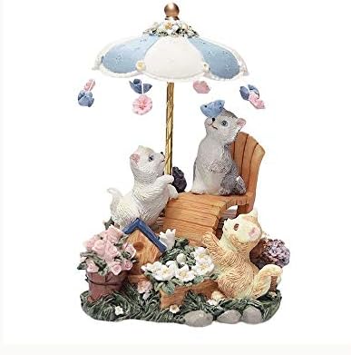 Музичка кутија за мачка со шипт, симпатична смола, музичка кутија романтична креативна роденденска подарок за деца деца Божиќ роденден