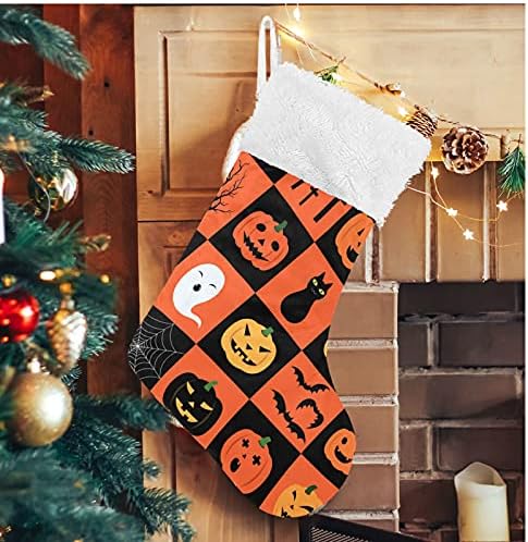 Алаза Божиќни чорапи среќни тикви за Ноќта на вештерките лилјаци Духови пајани мрежи класични персонализирани големи декорации за порибување