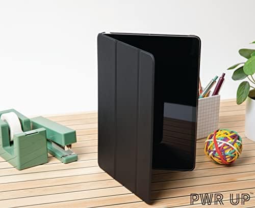 PWR UP iPad 10.2 инчен случај, тенок-линија тврда школка заштитна фолио кутија со паметен капак за будење/спиење и обвивка за