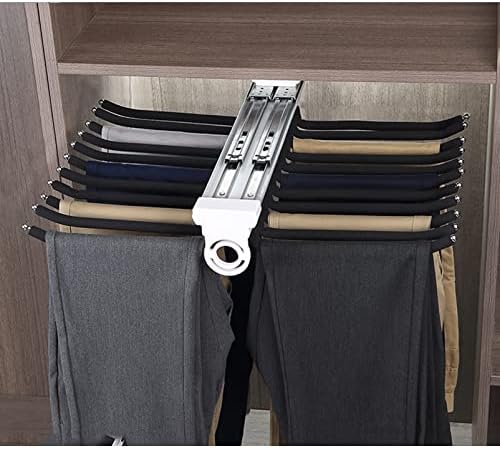 LOJOO извлечете панталони за панталони со двојни редови 22 челични панталони за челични панталони, извлечете панталони организатори на врвни панталони за заштеда на ?