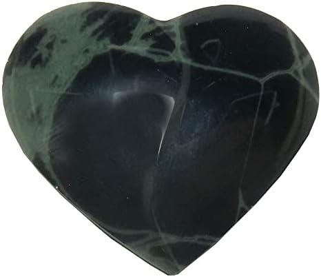 Сатенски кристали Spiderweb Obsidian Cabochon Heart Hearting Gemstone Black накит што прави 1,25-1,5 инчи