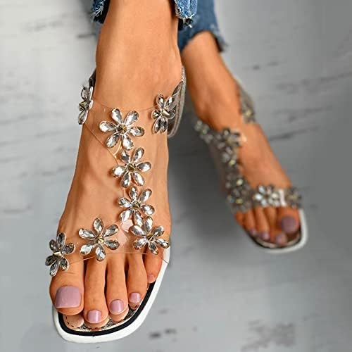 Женски буци потпетици сандали боемски стил цвет римски сандал лето секси забавни фустани сандали се лизгаат на обувки