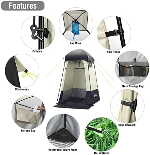 G4free голем шатор за туширање за приватност на отворено, 7,5 метри преносно кампување лесно поставено Делукс засолниште шатор за обложување