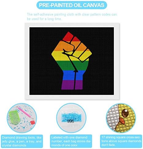 ЛГБТ гордо знаме тупаница Дијамантски комплети за сликање Rhinestone Слики Уметност за занаети за броеви за декор за домашен