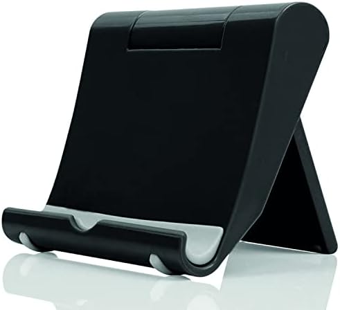 Телефонкстра мулти-агол преклопен мобилен телефон стои црна [Агол прилагодлив] држач за таблети за биро. iPhone, Samsung, Kindle,