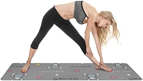 Yfbhwyf јога мат, пријателска вежба јога мат за мажи и жени, фитнес со висока густина со дебелина од 2 мм за јога пилатес и вежба за