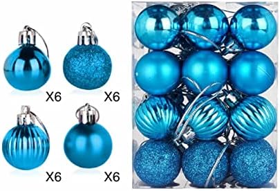 Tuscr 24 парчиња Божиќни топки Електроплетирани светла светла туѓи топки пластична топка за новогодишна трговска трговска таванот Божиќ виси украс