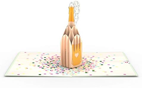 LovePop Champagne POP 3D картичка, скокачки картички, картичка за славење, честитка, картичка за честитки, 3Д картички
