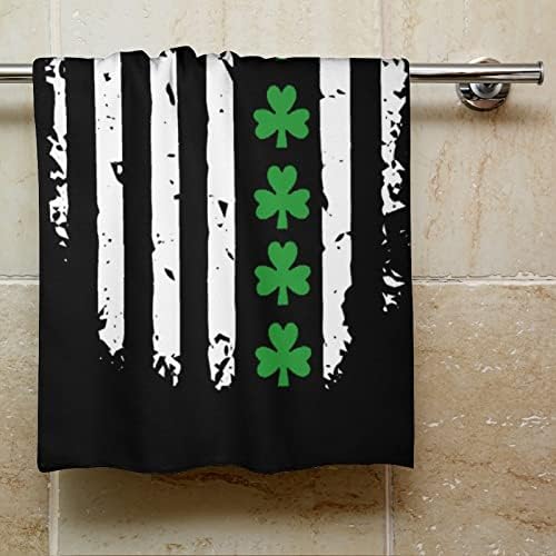 Денот на Свети Патрик, ирско американско знаме рачно крпи за лице, меки за миење на телото, меки мијалници со слатки печатени за кујнски хотел