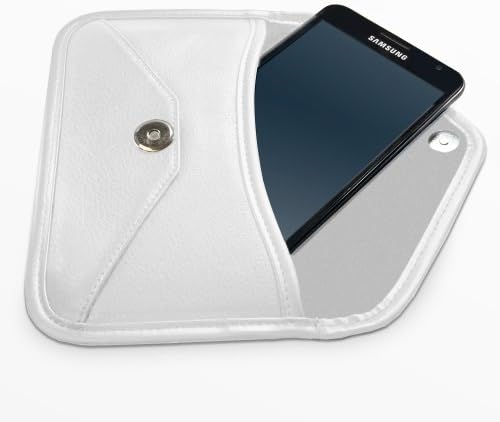 Boxwave Case Компатибилен со Nokia C2 Tava - Елитна кожна торбичка за месинџер, синтетички кожен покритие дизајн на пликови за Nokia C2 Tava - Брегот на Слоновата Коска од слонова кос