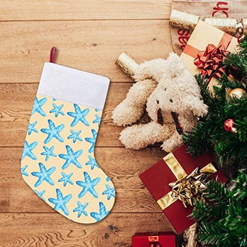 Акварел fishвездена риба Божиќ виси чорапи за порибување за Божиќно дрво од камин