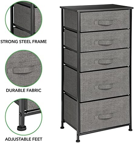 Мебел за мебел за складирање Mdesign - Организатор за високи организатори за спална соба, канцеларија, дневна соба и плакарот - 5 канти
