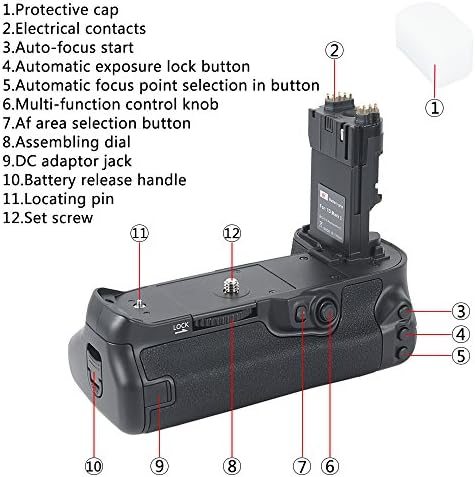 ДСТЕ Замена За Про БГ - Е16 Вертикална Батерија Зафат Компатибилен Канон 7Д Марк II Дигитална Камера како ЛП-Е6