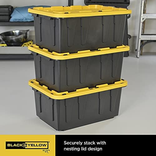 Црна &засилувач; Жолта 17-Галон Тешки Контејнери За Складирање, Исклучително Издржлив®, 4-Пакет