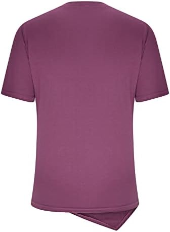 Женски врвови лето 2023 година цврсти обични тркалезни кратки ракави маички трендовски асиметрична кошула од полите лабави вклопени блузи