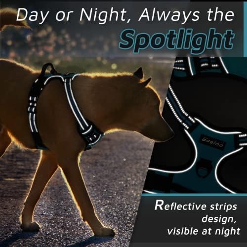 Eagloo Dog Harness за големи кучиња без влечење, предно клип куче за одење со рефлексивни прилагодливи меки елек и лесна контролна