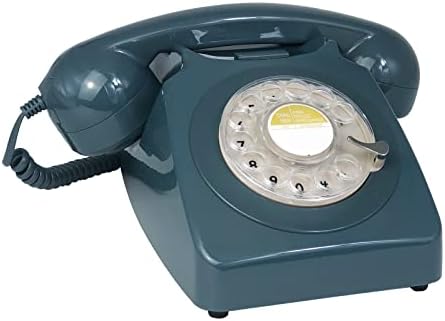 Ретро телефон Benotek, 80 -тите ротирачки фиксни телефонски телефонски старомоден кабел телефон со класичен метал bellвонче, гроздобер
