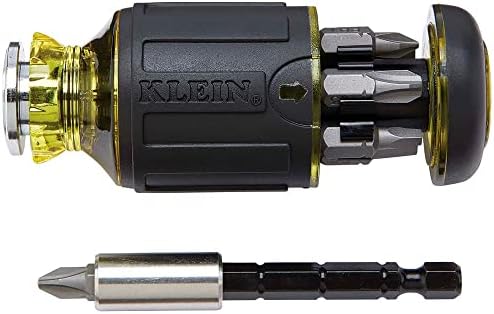 Klein Tools 32613 Мулти-битен шрафцигер, прецизност HVAC 3-во-1 џебна шрафцигер со филипс, склопени и битови на Шредер и 32308