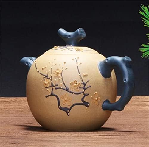 Дебела кинеска чајничка ретро виолетова глинест сад Виолетова песок 320ml сет за чај од чај со мал чај од чај