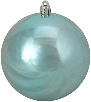 Сјајна тиркизна сина распрскувачка божиќна топка украс 4 “