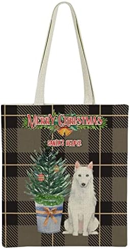 Сопственици на миленичиња Божиќ празник кучиња lубители на кучиња подароци, помошник бор, бор, со bellвончиња, тотална торба за жена,