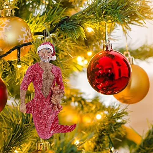 Linghangzhe Mistletoe Santa Merman, Божиќен празник украс, декорација на сирена за руменило Дедо Мраз, за ​​забава на отворено