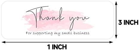 480 парчиња Ви Благодариме Налепници Розова За Бизнис, Правоаголник Етикети Онлајн Трговците На Мало, Бутици, Продавници Да Се Користи На Кеси,