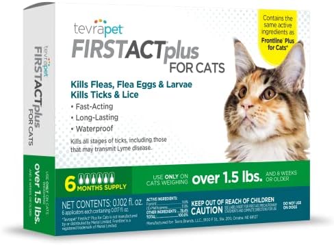 Теврапет Првакт Плус Превенција Од Болви и Крлежи за Мачки 1,5 килограми И Третман Со Прекумерно | Водоотпорно | Брзо Дејство