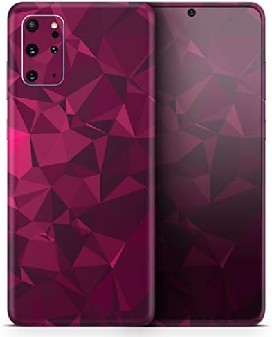 Дизајн Скинц розови и црвени геометриски триаголници Заштитни винил Дек -обвивка за обвивка на кожата компатибилен со Samsung Galaxy S20