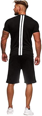 Машки обични маици и шорцеви кои работат со џогирање на атлетски спортови поставени ленти за обични спортски облеки