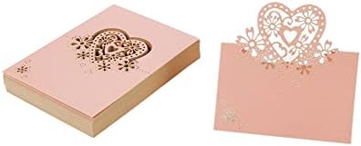 Wdonay розови картички во облик на срце, постигнати за лесна картичка за преклопување на табели за свадбени банкети број вечера