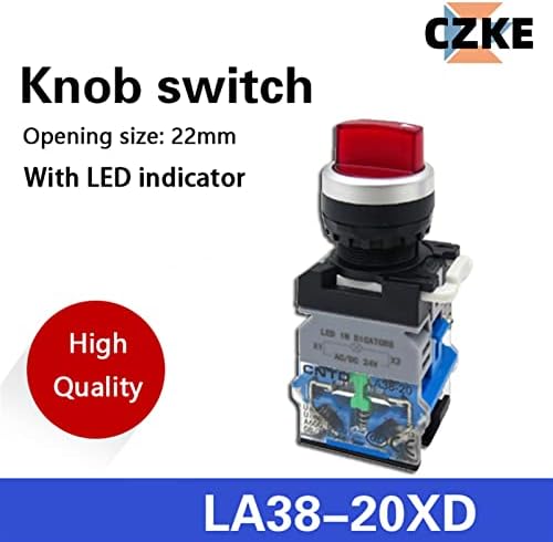 Infri LA38 2NO ROTARY ILLINITATED 22 mm Push копче за копче 2 Позиција 3 Позиција Одржани прекинувачи за светло на селекторот со ламба