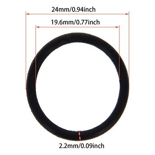 Othmro 4pcs нитрилна гума О-прстени, 2,2мм жица диа 24мм ОД метрички запечатување нитрил NBR гумени мијалници за запечатување