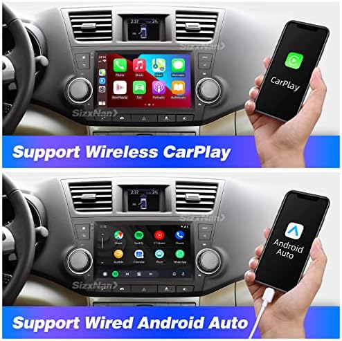 Sizxnanv Android 11 Екран На Допир Компатибилен Со Carplay Android Auto, Автомобил Радио Стерео Bluetooth Навигација МУЛТИМЕДИЈАЛЕН