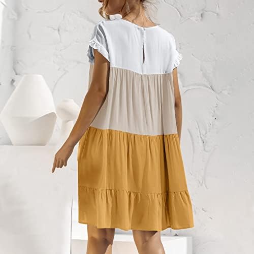 Lutmenенски летен моден случај на летни печати секси фустани со кратки ракави